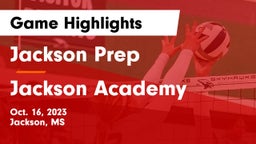 Jackson Prep  vs Jackson Academy  Game Highlights - Oct. 16, 2023
