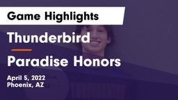 Thunderbird  vs Paradise Honors  Game Highlights - April 5, 2022