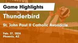 Thunderbird  vs St. John Paul II Catholic Avondale Game Highlights - Feb. 27, 2024