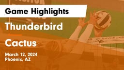 Thunderbird  vs Cactus  Game Highlights - March 12, 2024