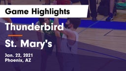Thunderbird  vs St. Mary's  Game Highlights - Jan. 22, 2021