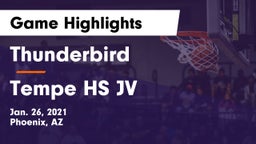 Thunderbird  vs Tempe HS JV Game Highlights - Jan. 26, 2021
