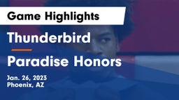 Thunderbird  vs Paradise Honors  Game Highlights - Jan. 26, 2023