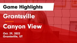 Grantsville  vs Canyon View  Game Highlights - Oct. 29, 2022