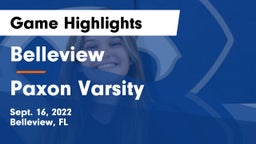 Belleview  vs Paxon Varsity Game Highlights - Sept. 16, 2022