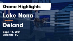 Lake Nona  vs Deland  Game Highlights - Sept. 14, 2021