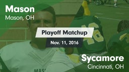 Matchup: Mason  vs. Sycamore  2016