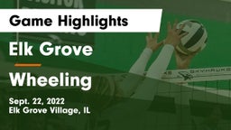 Elk Grove  vs Wheeling  Game Highlights - Sept. 22, 2022