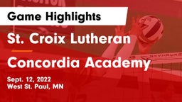 St. Croix Lutheran  vs Concordia Academy Game Highlights - Sept. 12, 2022