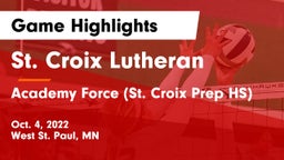 St. Croix Lutheran  vs Academy Force (St. Croix Prep HS) Game Highlights - Oct. 4, 2022