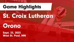 St. Croix Lutheran  vs Orono  Game Highlights - Sept. 23, 2023