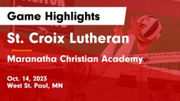 St. Croix Lutheran  vs Maranatha Christian Academy Game Highlights - Oct. 14, 2023