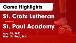 St. Croix Lutheran  vs St. Paul Academy Game Highlights - Aug. 30, 2022