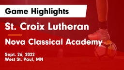 St. Croix Lutheran  vs Nova Classical Academy Game Highlights - Sept. 26, 2022
