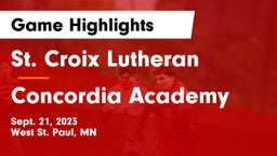 St. Croix Lutheran  vs Concordia Academy Game Highlights - Sept. 21, 2023