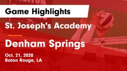 St. Joseph's Academy  vs Denham Springs  Game Highlights - Oct. 21, 2020