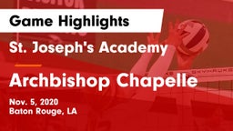 St. Joseph's Academy  vs Archbishop Chapelle  Game Highlights - Nov. 5, 2020