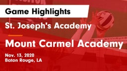St. Joseph's Academy  vs Mount Carmel Academy Game Highlights - Nov. 13, 2020