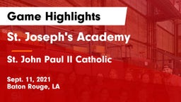 St. Joseph's Academy  vs St. John Paul II Catholic  Game Highlights - Sept. 11, 2021
