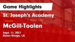St. Joseph's Academy  vs McGill-Toolen  Game Highlights - Sept. 11, 2021