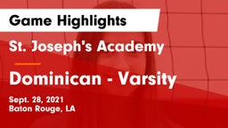 St. Joseph's Academy  vs Dominican - Varsity Game Highlights - Sept. 28, 2021