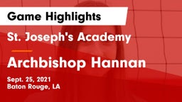 St. Joseph's Academy  vs Archbishop Hannan  Game Highlights - Sept. 25, 2021