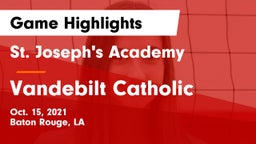 St. Joseph's Academy  vs Vandebilt Catholic  Game Highlights - Oct. 15, 2021