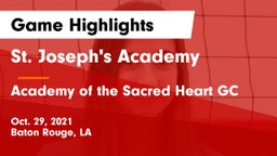 St. Joseph's Academy  vs Academy of the Sacred Heart GC Game Highlights - Oct. 29, 2021