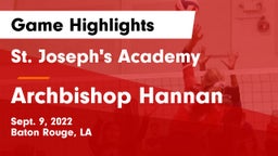 St. Joseph's Academy  vs Archbishop Hannan  Game Highlights - Sept. 9, 2022