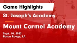 St. Joseph's Academy  vs Mount Carmel Academy Game Highlights - Sept. 10, 2022