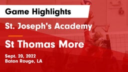 St. Joseph's Academy  vs St Thomas More Game Highlights - Sept. 20, 2022