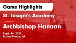 St. Joseph's Academy  vs Archbishop Hannan  Game Highlights - Sept. 24, 2022