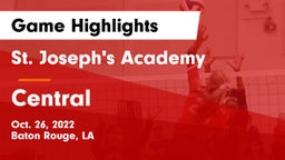 St. Joseph's Academy  vs Central  Game Highlights - Oct. 26, 2022