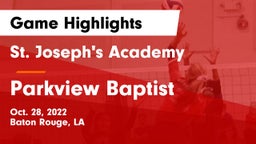 St. Joseph's Academy  vs Parkview Baptist  Game Highlights - Oct. 28, 2022