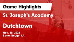 St. Joseph's Academy  vs Dutchtown  Game Highlights - Nov. 10, 2022