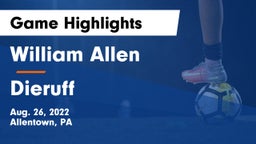 William Allen  vs Dieruff  Game Highlights - Aug. 26, 2022
