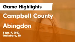 Campbell County  vs Abingdon  Game Highlights - Sept. 9, 2022