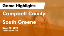 Campbell County  vs South Greene  Game Highlights - Sept. 10, 2022