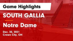 SOUTH GALLIA  vs Notre Dame  Game Highlights - Dec. 30, 2021