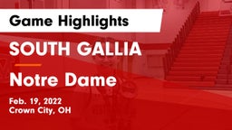 SOUTH GALLIA  vs Notre Dame Game Highlights - Feb. 19, 2022