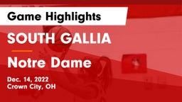SOUTH GALLIA  vs Notre Dame  Game Highlights - Dec. 14, 2022