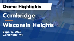 Cambridge  vs Wisconsin Heights  Game Highlights - Sept. 12, 2023