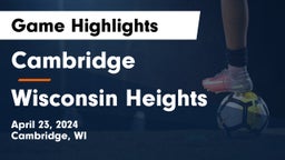 Cambridge  vs Wisconsin Heights  Game Highlights - April 23, 2024