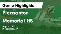 Pleasanton  vs Memorial HS Game Highlights - Aug. 11, 2022