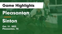 Pleasanton  vs Sinton Game Highlights - Oct. 31, 2023