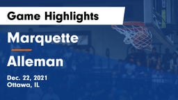Marquette  vs Alleman  Game Highlights - Dec. 22, 2021