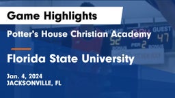 Potter's House Christian Academy vs Florida State University  Game Highlights - Jan. 4, 2024