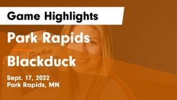 Park Rapids  vs Blackduck Game Highlights - Sept. 17, 2022
