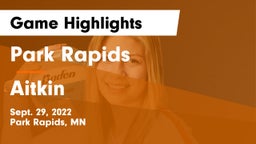 Park Rapids  vs Aitkin  Game Highlights - Sept. 29, 2022