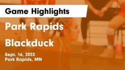 Park Rapids  vs Blackduck  Game Highlights - Sept. 16, 2023